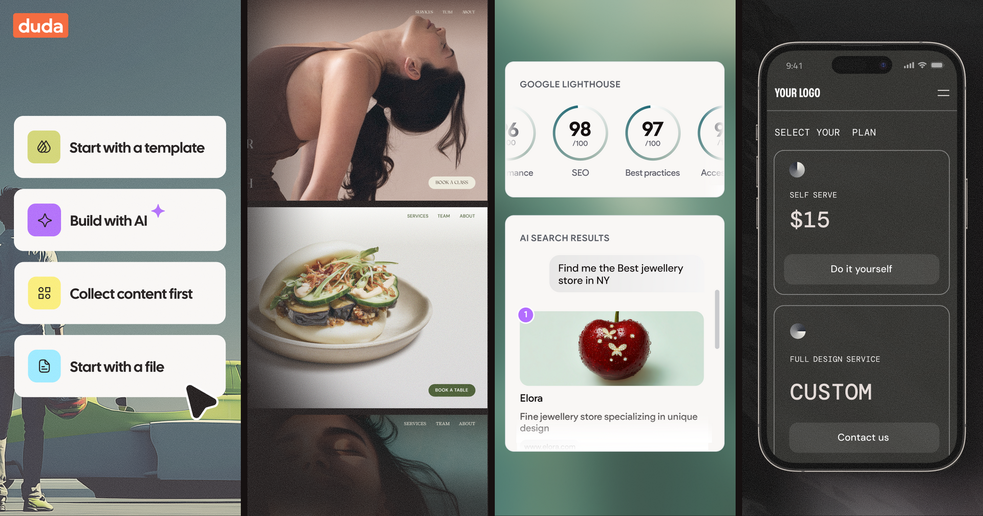 Duda homepage preview