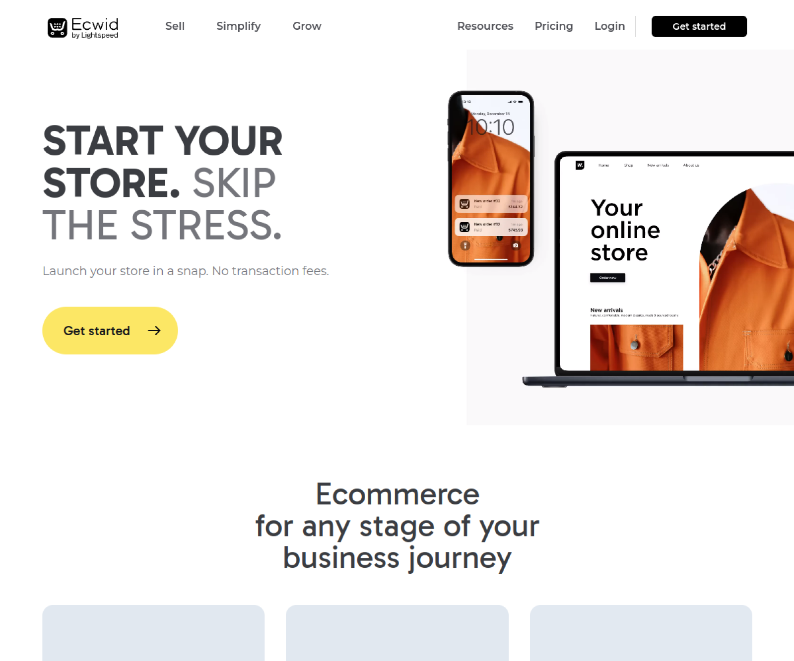 Ecwid website preview