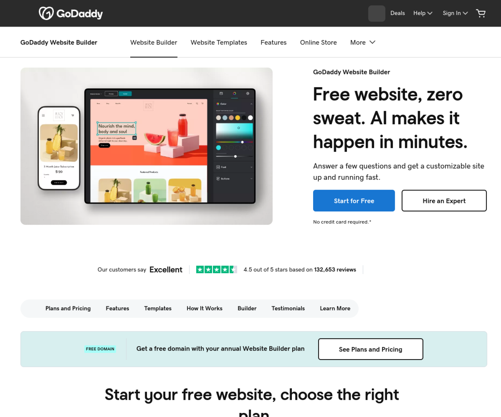 GoDaddy Website Builder website preview