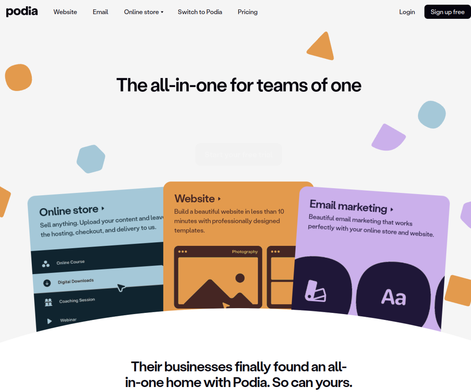 Podia website preview