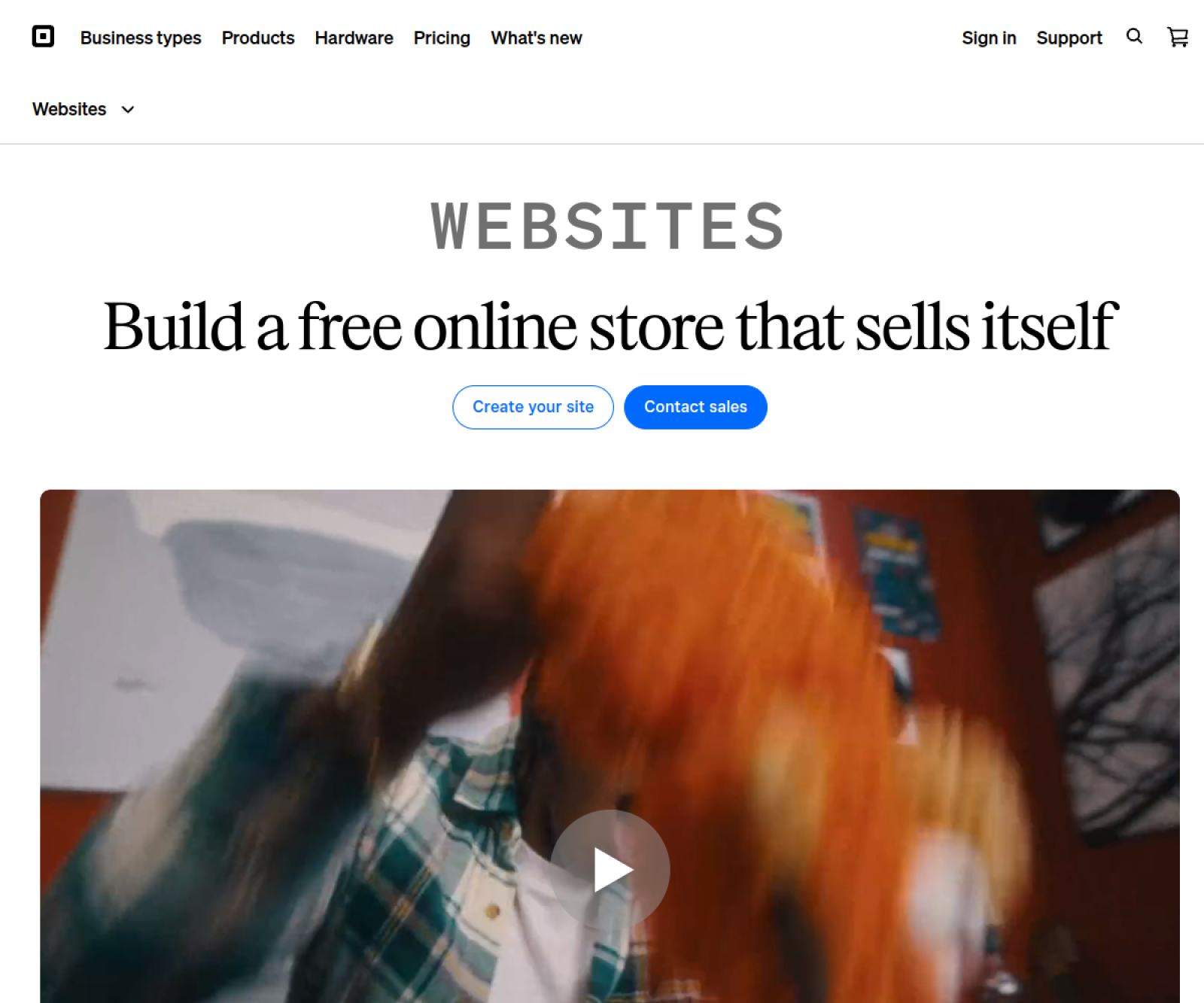 Square Online website preview