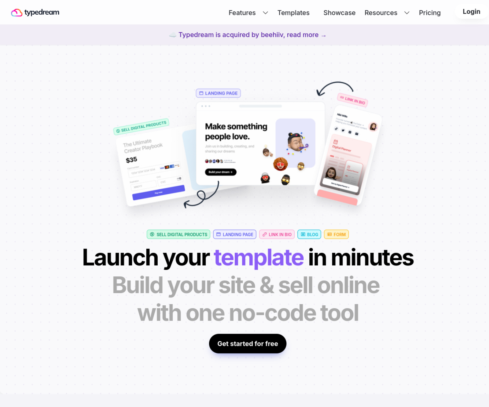 Typedream website preview