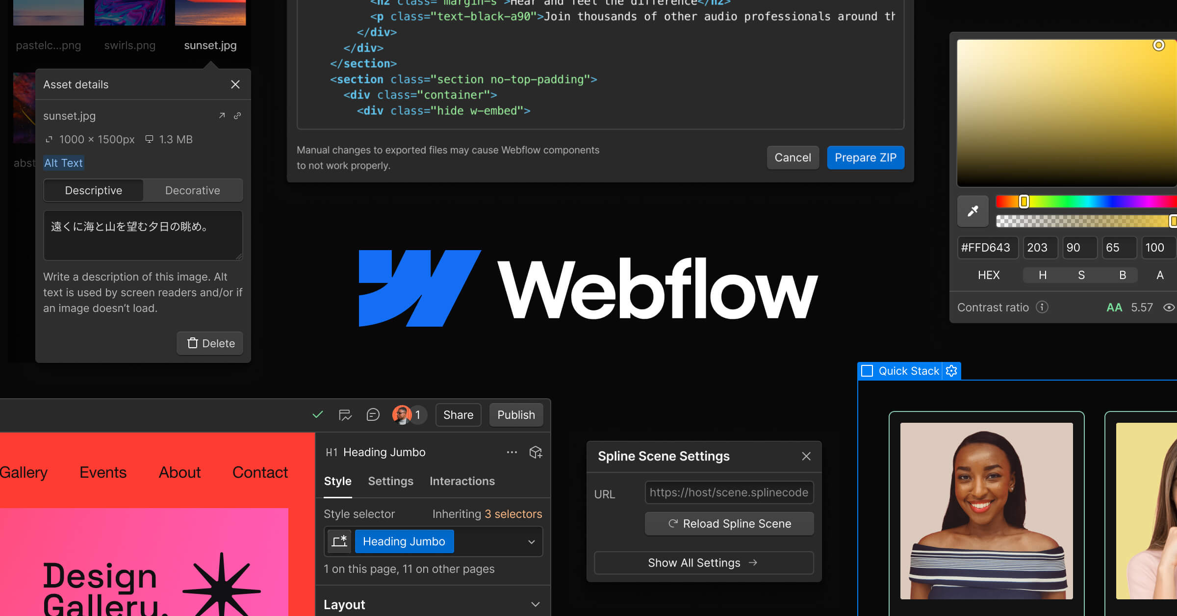 Webflow homepage preview