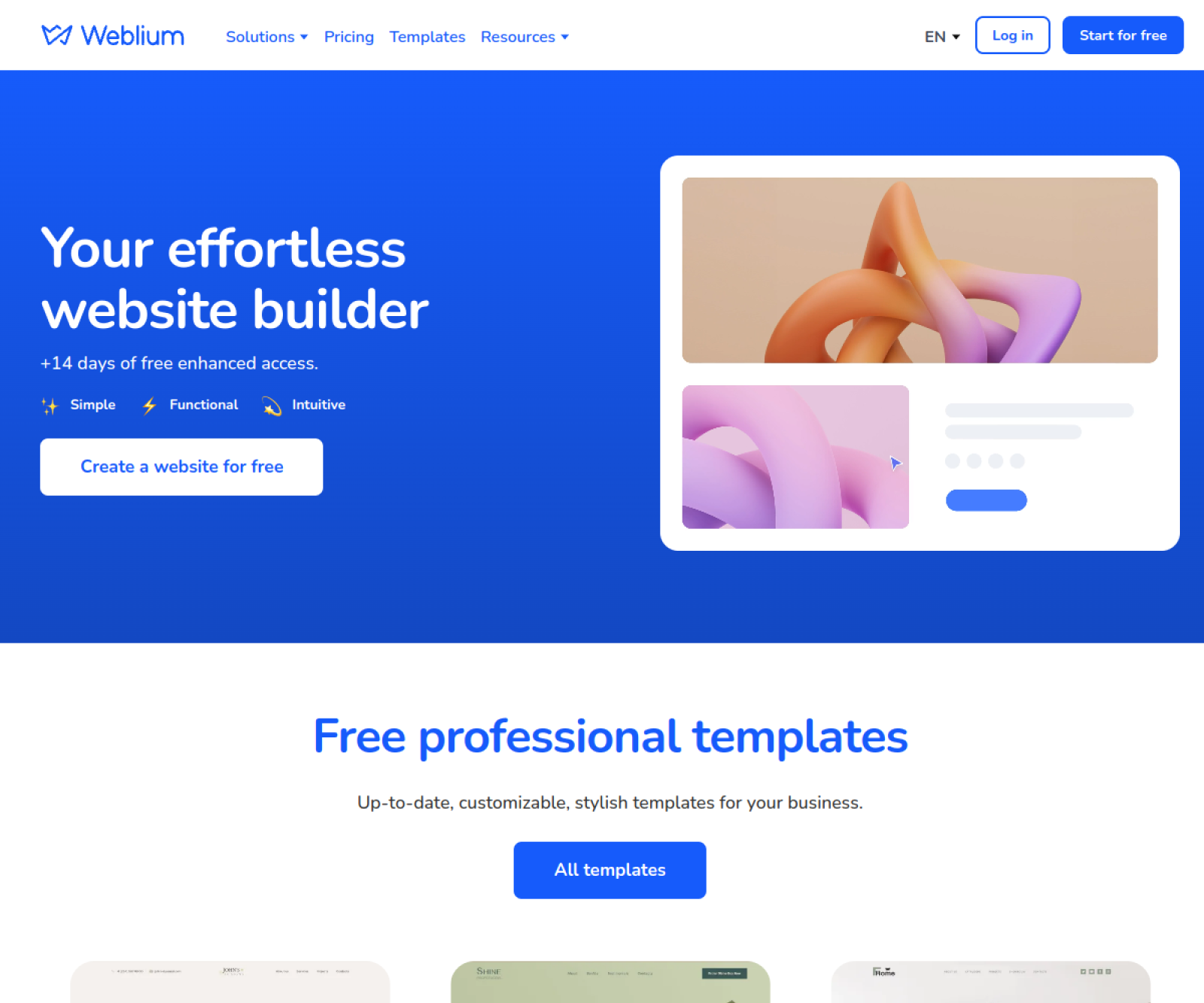 Weblium website preview