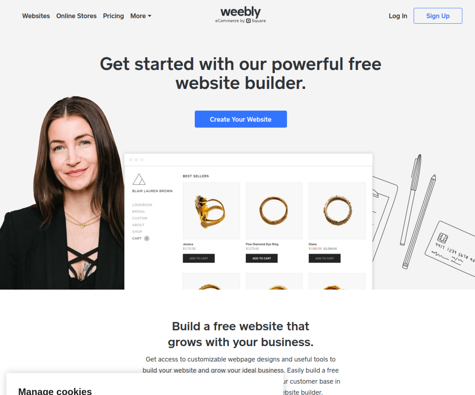 Weebly website preview