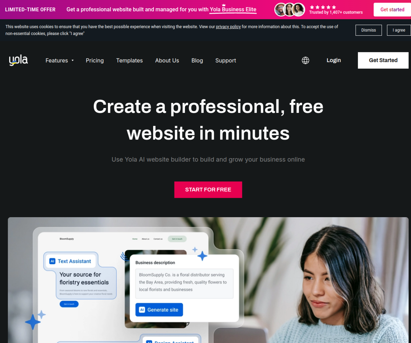 Yola website preview